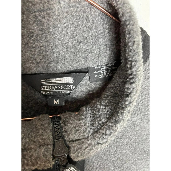 Sierra Sport Two Elk Vail Mens Long Sleeve Half Zip Fleece Jacket Gray Sz M - Picture 5 of 8